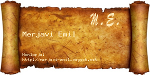 Merjavi Emil névjegykártya
